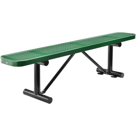 GLOBAL INDUSTRIAL 72 Perforated Metal Outdoor Flat Bench, Green 262075GN